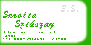 sarolta szikszay business card